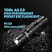 LUMINTOP Pocket-Sized Super Bright Flashlight Set Tool AA 2.0 EDC Flashlight with Magnetic Tail and 920mah Rechargeable Battery, 650 Lumens, 5 Modes with Mode Memory, Waterproof Torch for Camping