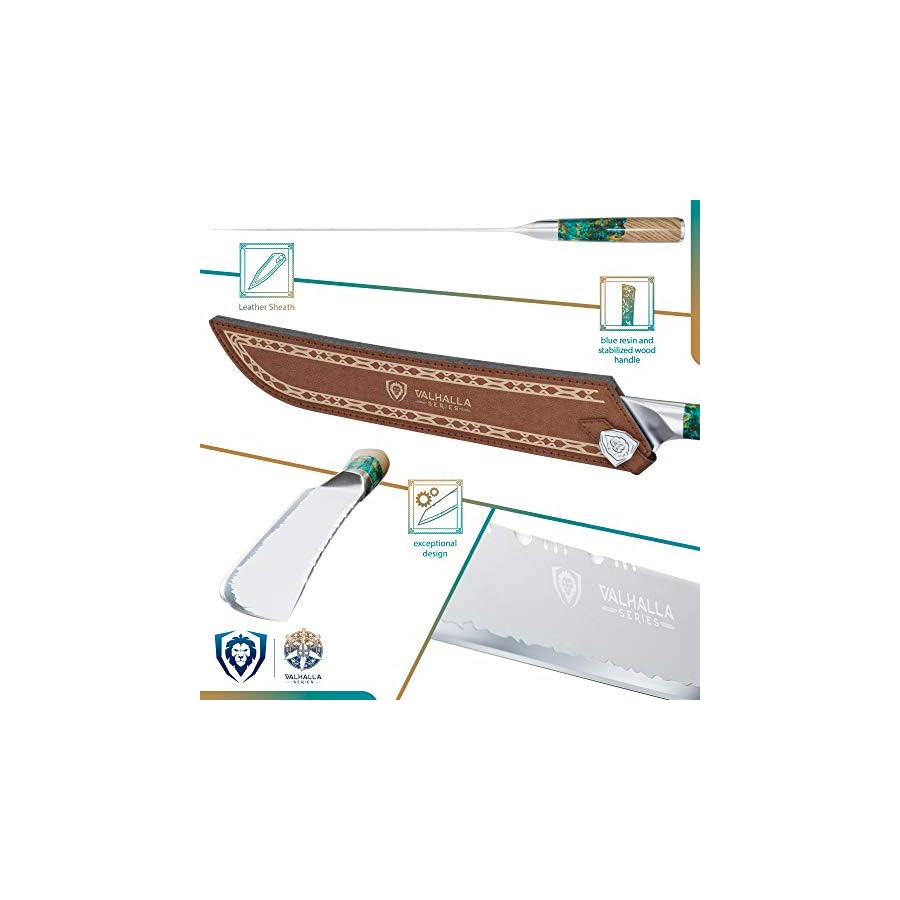 Dalstrong Slicing Knife - 12 inch Slicer - Valhalla Series - 9CR18MOV HC Steel - Celestial Resin & Wood Handle - Razor Sharp Kitchen Knife - Carving Knife - BBQ, Brisket Knife - w/Leather