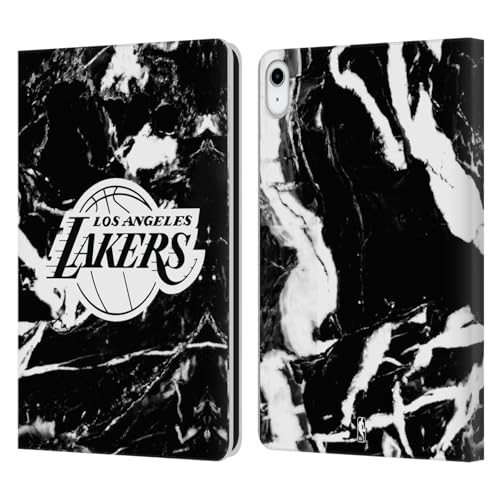 iPad 10.9 Los Angeles Lakers étui portefeuille en cuir Head Case Designs marbre