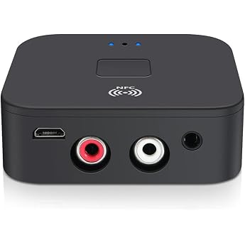 Bluetooth 5.0 Receiver Wireless Audio Adapter with 3.5 mm Input NFC HiFi Bluetooth Receiver Bluetooth Audio Receiver for Speaker Stereo System