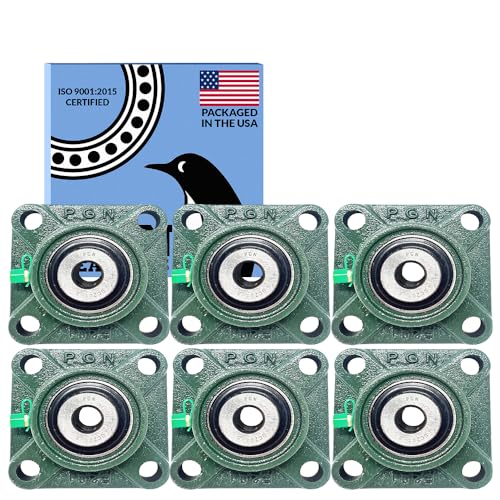 Image of PGN UCF201-8 (6 Pack) Square Flange Bearing 1 /2 inch Bore