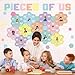 QOUBAI Hexagon Pieces Bulletin Board Set Pieces of Us Classroom Bulletin Board Decorations All About Me Cutouts Classroom Decorations for Back to School Office Home Chalkboard Decor Wall Door