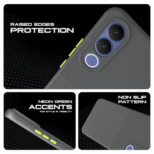 Image of AIBEX Premium Back Cover Case Compatible for Vivo V70 FE 5G | Scratch & Drop Tested Shockproof Matte Texture Case with Soft Microfibre Lining | Slim Fit Cover with Anti-Scratch Finish - Grey