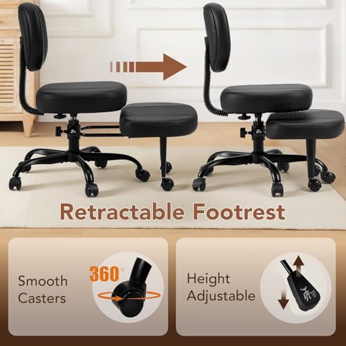 50% Off Avocahom Ergonomic Cross Legged Office Chair with Leg Rest - Image 6
