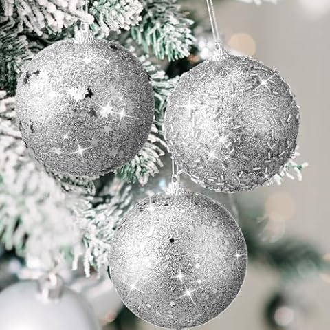 Hungdao Glitter Christmas Balls 12 Pcs Cover