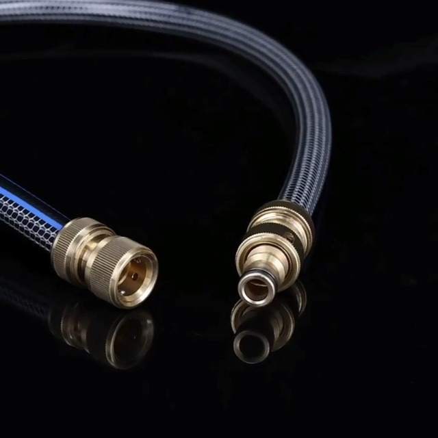 Brass Double Male Hose End Fittings，Dual Male Hose Connector Extenders for Garden Hose Tubes 2 Pcs(Double Male Connector)