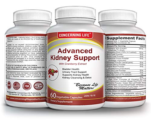 Kidney Cleanse Uti Support Supplement - Kidney Support Formula Detox - Cranberry Extract, Stinging Nettle Root Helps Healthy Kidneys Bladder Health - Us Veteran Owned Company #TOP3