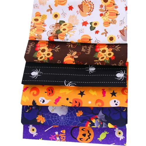 Kit de tissus en coton Halloween de 18 pièces pour la couture et patchwork - 2