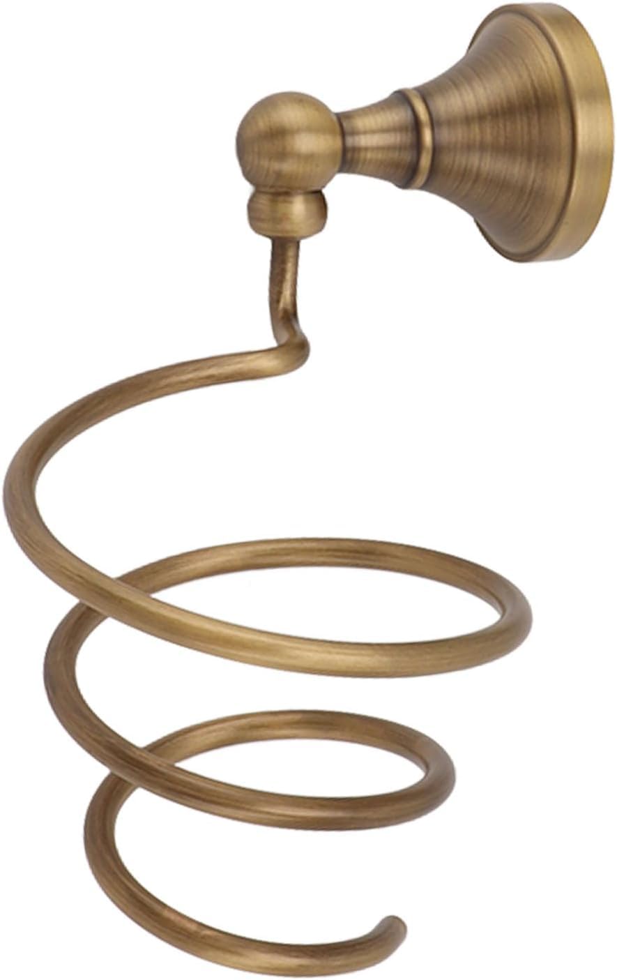 Supporto per asciugacapelli, montaggio a parete, in rame, per strumenti per la cura dei capelli, design a spirale per uso domestico e salone