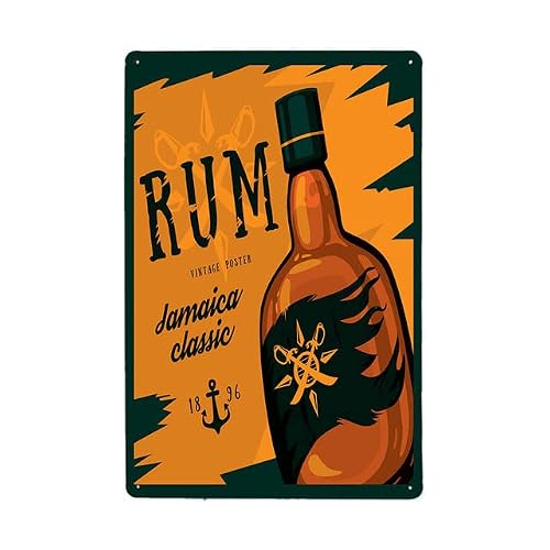 Rum Wine Whiskey - Metal Tin Sign Retro Vintage Plaque