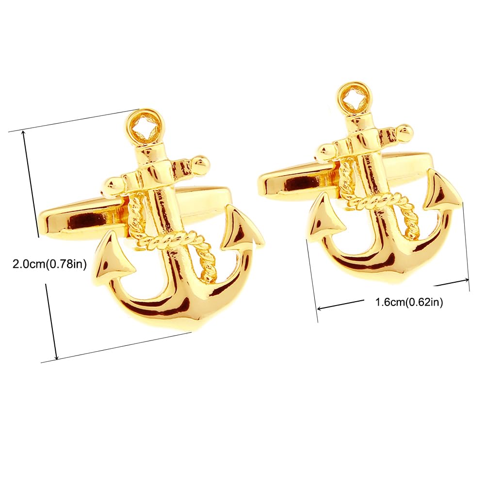 HONEY BEAR Ancla Nautica Gemelos para Hombres Camisa Regalo de Boda de Empresa, Barco Anchor