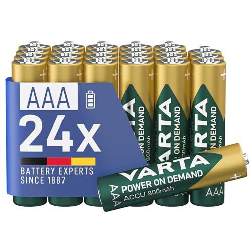 VARTA Batterien AAA, wiederaufladbar 24 Stück, Akku Power on Demand – Ansicht 1
