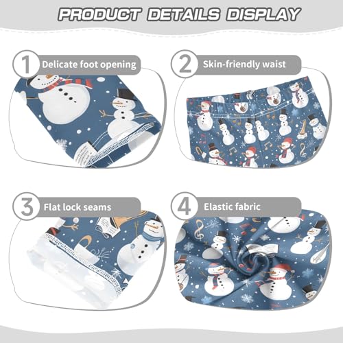 Girls Printed Leggings Yoga Pants Christmas Snowman for Kids in 4t to 10 Years, 4T3