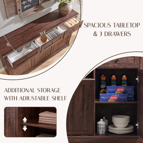 Image of IFGET Triple Tilt Out Trash Cabinet, Wood Trash Can Cabinet, Brown