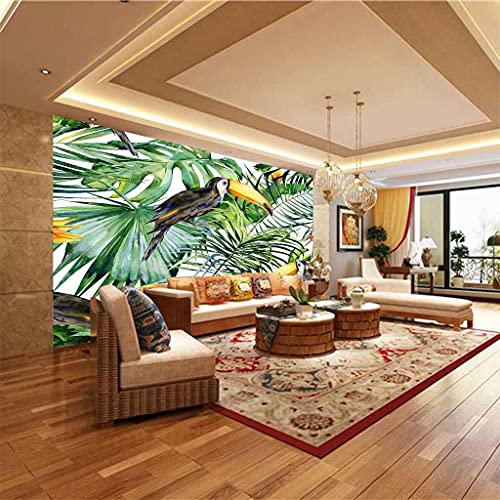 Papier Peint Perroquet Jungle canevas haut de gamme 3D poster mural 350x256 cm
