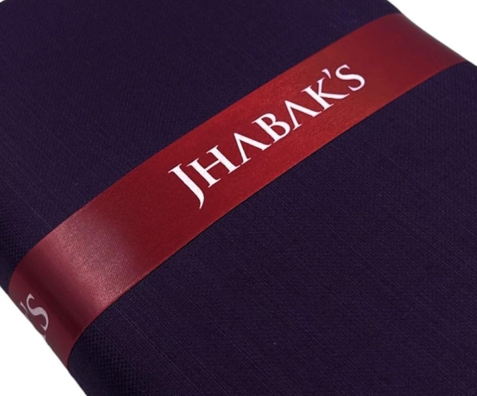 Image of JHABAK'S Men's 100% Pure Cotton Unstitched 1.7 Meters Shirt Piece - 3.25 Meters Suit Fabric Set with Cufflinks (Multicolour, All Weather Fabric, Attractive Box)