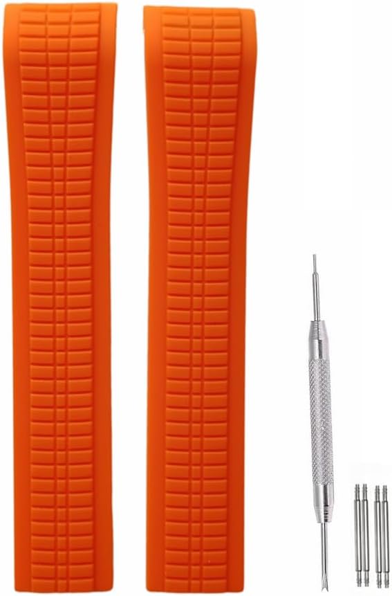 Adwoa Silicone Rubber Watch Band Strap Replacement for Patek Aquanaut Philippe - 21mm Watch Band Compatible with PP 5164A 5167A-Orange