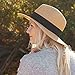 DeELF 2 Packs Beach Hats for Women Summer Straw Sun Hats Wide Brim Panama Hats for Women, Girls and Ladies, Ivory and Tan Color