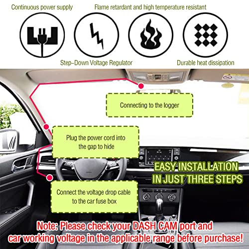 Image of 9.68Ft Micro USB Dash Cam Hardwire Kit - 12V-30V to 5V 2.5A Car Dash Camera Charger Power Supply+4PCS 16AMG Car Fuse Tap&4PCS 5A Blade Fuse for Most Car Dash Camera (Micro USB)