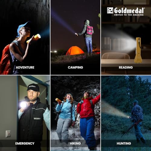 Image of Goldmedal Torcia 07 1+2W LED Rechargeable Torch-Cool Daylight(6500K)|1200 mAh Li-ion Battery with Back-up Up to 4 Hrs |USB Mirco Charging | Deep Discharge Protection |Powerful 1W Front & 2W Side Light