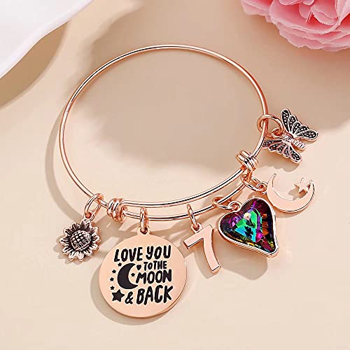 Image of Ursteel Birthday Gifts for Women Girls Bracelet, Birthday Charm Bracelets 10th 20th 30th 40th 50th 60th 70th 80th 90th Birthday Gift for Daughter, Sister, Friend, Teen Girls, Mom, Grandma