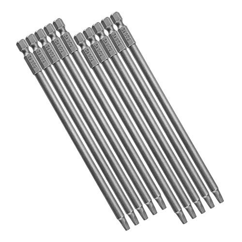 Mesee 10Pcs SQ2 Long Square Head Screwdriver Bit Set, 1/4 Inch Hex Shank Magnetic Square Screwdriver Bits Repairing Tool Accessory Kit for Woodworking Mechanic Household Appliances, 150mm Length - Thumbnail 6