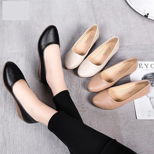 Loafers for Women Stylish Women's Genuine Leather Wedge Heels Casual Slip-On Loafers for Nurses and Everyday Wear2