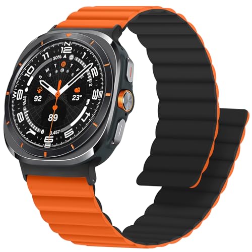 Bracelet Galaxy Watch Ultra orange et noir idéal pour le sport outdoor