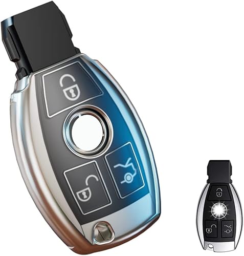 Funda protectora para llave de automóvil Mercede Benz de 3 botones de TPU suave de 360 grados para Benz A C E S Class Series GLK CLA GLA GLC GLE CLS