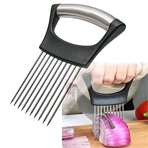 Comparison: Best Knife For Cutting Onions 8 Stainless Steel Onion Holder for Slicing,Onion Slicer Holder,Onion Cutter for Slicing of Onions,Tomatoes,Avocados,Eggs and Other Vegetables,KItchen Utensils