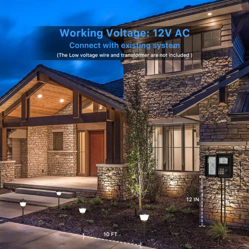 Goodsmann Pathway Lights 1.5W Led 8Pk Outdoor Low Voltage Landscape Lighting Kits 100Lumen Hardwired Path Lights 3000K Warm White Metal 12V Bronze Electric Sidewalk Walkway Lights With Cable Connector #TOP2