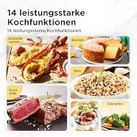 Midea Elektrischer Schnellkochtopf 6L, 9-in-1 Multikocher mit 14 Funktionen, Joghurtbereiter, Reiskocher, Slow Cooker, Sous Vide, Dampfgarer, Nudelkocher, Edelstahl Innentopf, Schwarz – Ansicht 5