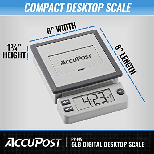 Accupost 5Lb Desktop Digital Shipping Postal Scale (Battery Powered) #TOP4
