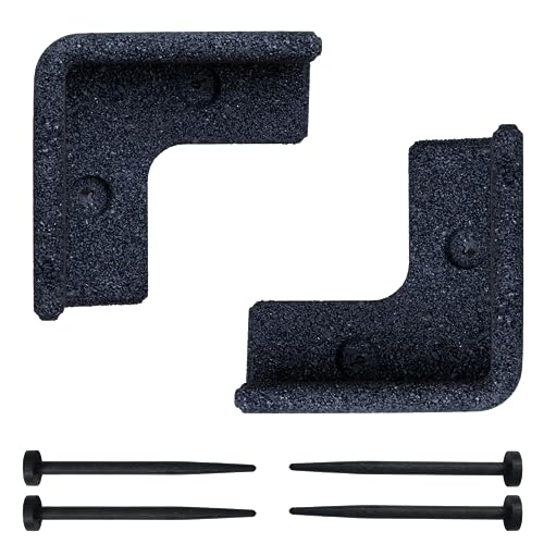 FlexiBorder 2 x 90 Grad Innenecke Schwarz - Beeteinfassung für den Rasen - Gartenbegrenzung für Rasenflächen - Wege und Blumenbeete