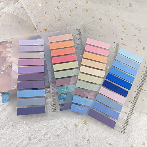 Image of Sticky Tabs Sticky Index Tabs for Annotating Books Page Markers Transparent Sticky Notes Colorful Morandi Sticky Book Tabs (4 Packs | 800 Pcs Notes)