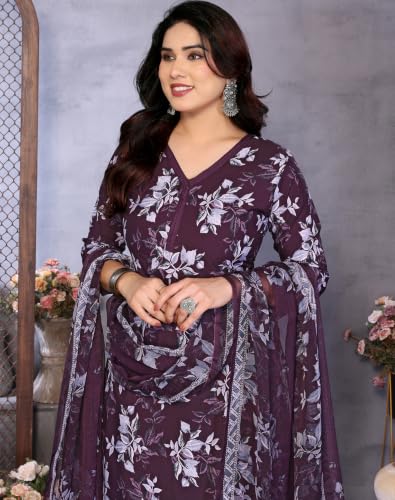 Image of Priyashi Women Unstiched Crepe dress materials | Crepe Salwar Suit for women with dupatta | suit material for women unstitched