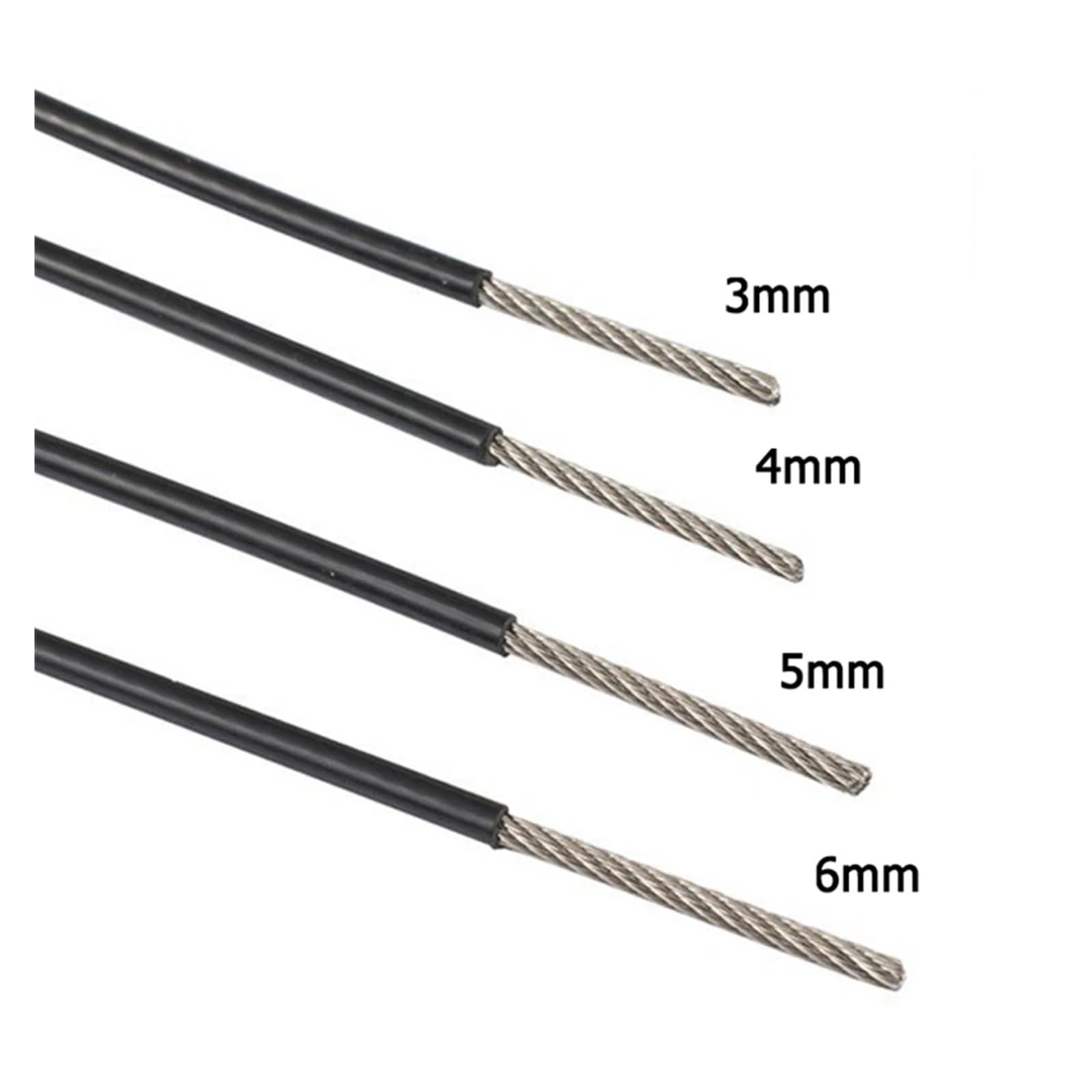 Cuerda de alambre de 1/1,2/1,5/2/3/4/5/6 mm, alambre de acero inoxidable 304 trenzado de acero inoxidable 304, cable suave de acero (10 m, 6 mm)