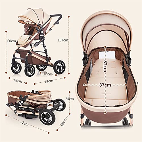 sportieve kinderwagen voor kinderen Babywandelwagen voor Pasgeboren Wagen 3 in 1 Opvouwbaar kinderwagen Travel System… - Afbeelding 8