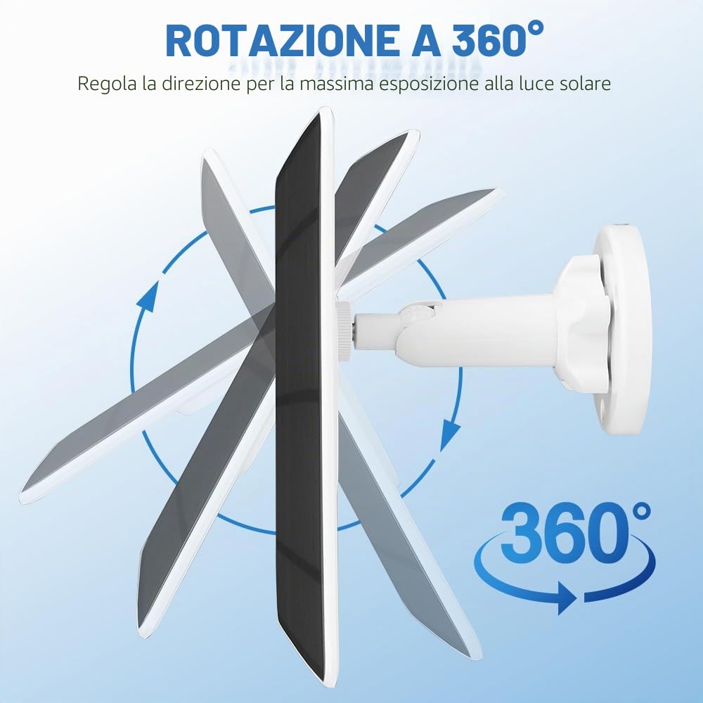 Pannello solare per telecamera di sicurezza, compatibile con telecamere ARLO