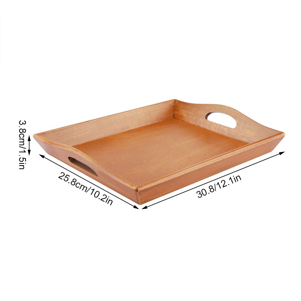 Plateau de Service, Plateau de Service en Bois avec poignées, 12,1 X 10,2 X 1,5 Pouces