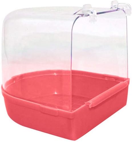 Cubo de baño para pájaros colgantes, bañera para pájaros, caja de ducha, jaula de cuenco para mascotas, pájaro para mascotas, loro transparente,