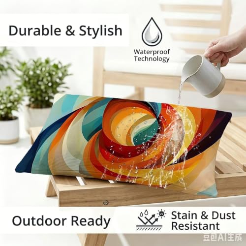 Housse de coussin extérieur imperméable 50x80 déperlante double face - 3