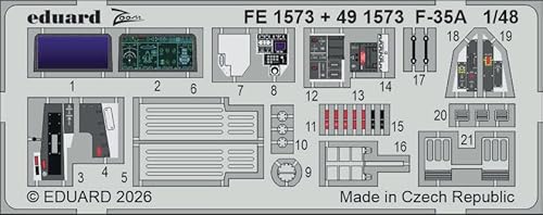 エデュアルド 1/48 ズームシリーズ F-35A エッチングパーツ (イタレリ用) プラモデル用パーツ EDUFE1573