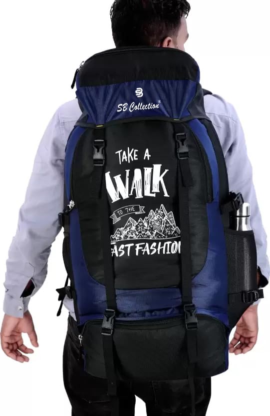 Image of SB Collection 60 L Hiking Rucksack, Water Repellent 600D Oxford Canvas, Unisex Trekking and Camping Travel Bag