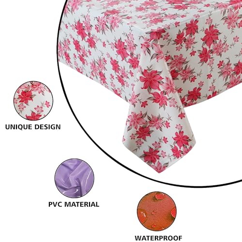 Image of Dakshya Industries PVC Waterproof Withoutlace Dining Table Cover (Size - 54X78 Inch) Rectangle 6 Seater Heat Rasistant Table Cloth (T6)
