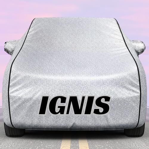 Image of Kings of Cover New Silver 100% Waterproof Ignis Car Cover | Polyester Car Body Cover for Rain & Sun | UV Protection, Dustproof, Scratch Resistant, Windproof, Heat Resistant, Custom Fit