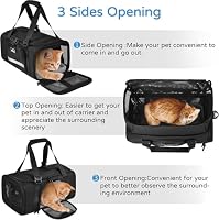 Wakytu Erweiterbare Transportbox für Haustiere von Fluggesellschaften Zugelassen Katzentransportbox Reisetasche für Kleine Hunde – Ansicht 7