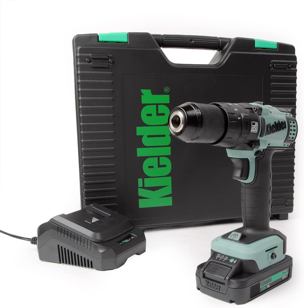 Kielder KWT01411 18v Brushless Cordless 13mm 52Nm Combi Drill Kit, 1 x 2.0Ah Liion TYPE18