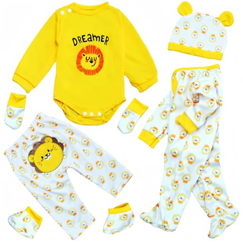 Reborn Baby Doll Clothes for 17-23 Inch Baby Dolls, Baby Doll Clothes Outfit Accessories fit 17-23 Inch Baby Doll Baby Clothing?Little Lion 6pcs Set ?