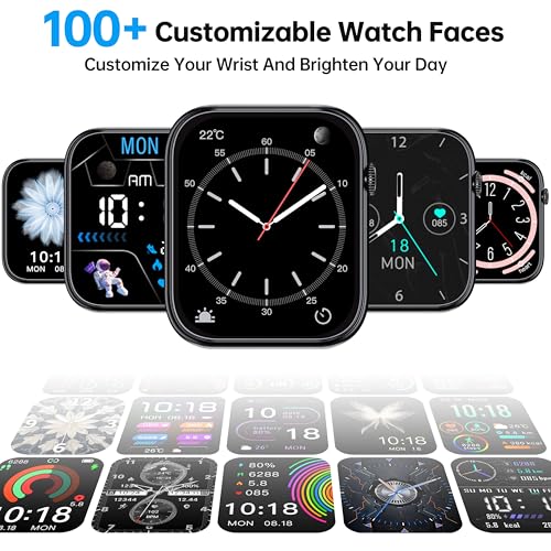 Image of Smart Watch for Men Women, 1.83 inch HD Touchscreen Fitness Tracker, Bluetooth Notifications /Calls, IP68 Waterproof, 100+ Sport Modes, 24 /7 Heart Rate & Sleep Monitor for iPhone Android iOS